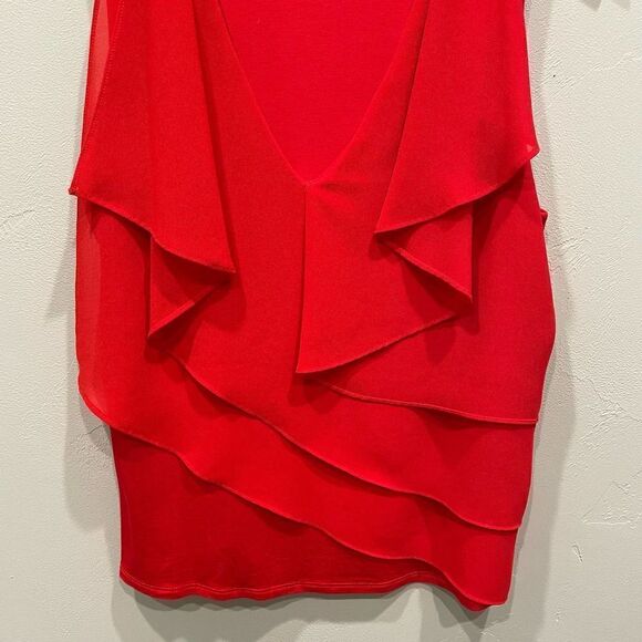 Bailey 44 Ruffled Layered Sleeveless Red Top - Size: Large - Picture 4 of 6